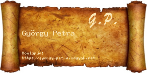 György Petra névjegykártya